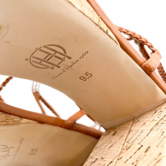 House of Harlow Braided Gladiator Platform Sandals Rust Brown Strappy Sz 9.5 - Picture 11 of 11